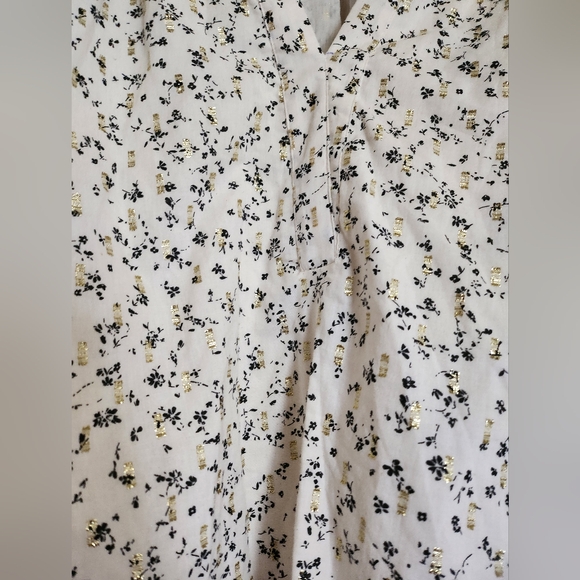 NWT Vince Camuto Blouse Women's Sz S Gold Detail Raglan Puff Sleeve - Picture 4 of 9